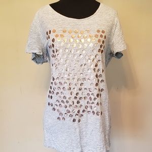 Rose Gold Foil Dots Top Sz XL